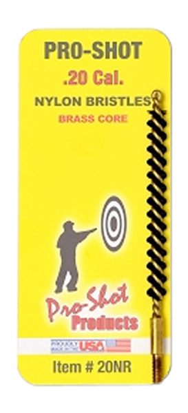 PRO Shot 20NR Bore Brush .20 Cal Rifle 5-40in Thread Nylon Bristles Brass C