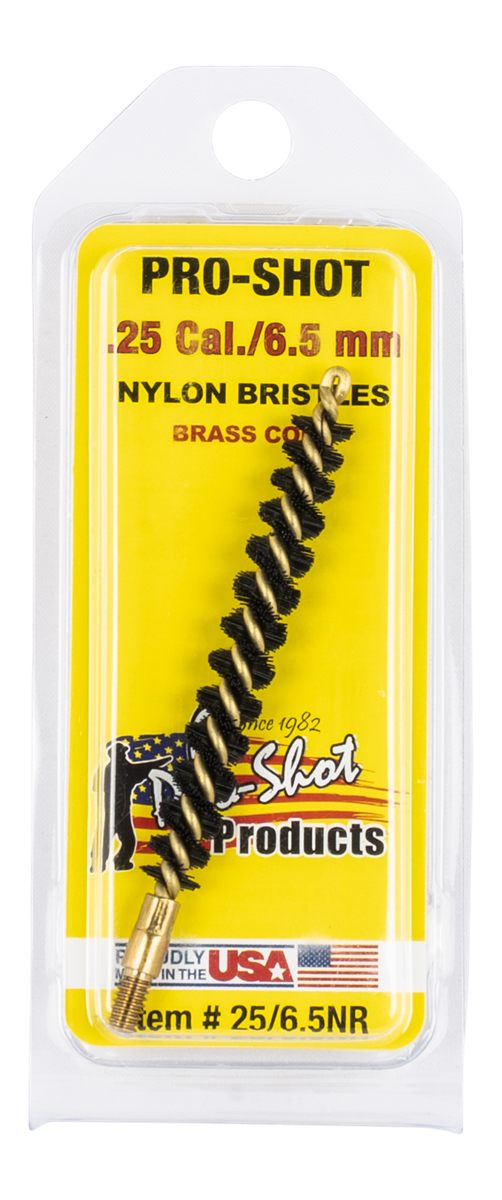 Pro Shot 2565NR Bore Brush .25 Cal/ 6.5mm Rifle 8-32 Thread Nylon Bristles