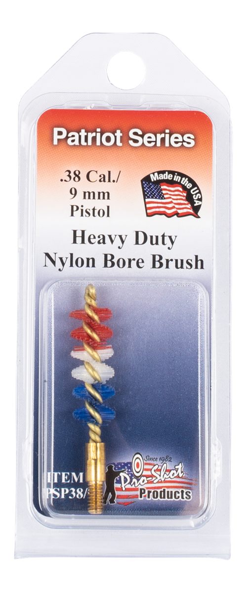PRO Shot PSP389 Patriot Series Bore Brush .38 Cal/ 9mm Pistol 8-32 Thread N
