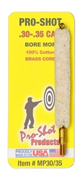 PRO Shot MP3035 Bore Mop .30 - .35 Cal Rifle 8-32 Thread Cotton 1.75in Long