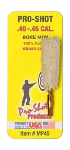 Pro Shot MP45 Bore Mop .40 - .45 Cal Pistol 8-32in Thread 100% Cotton