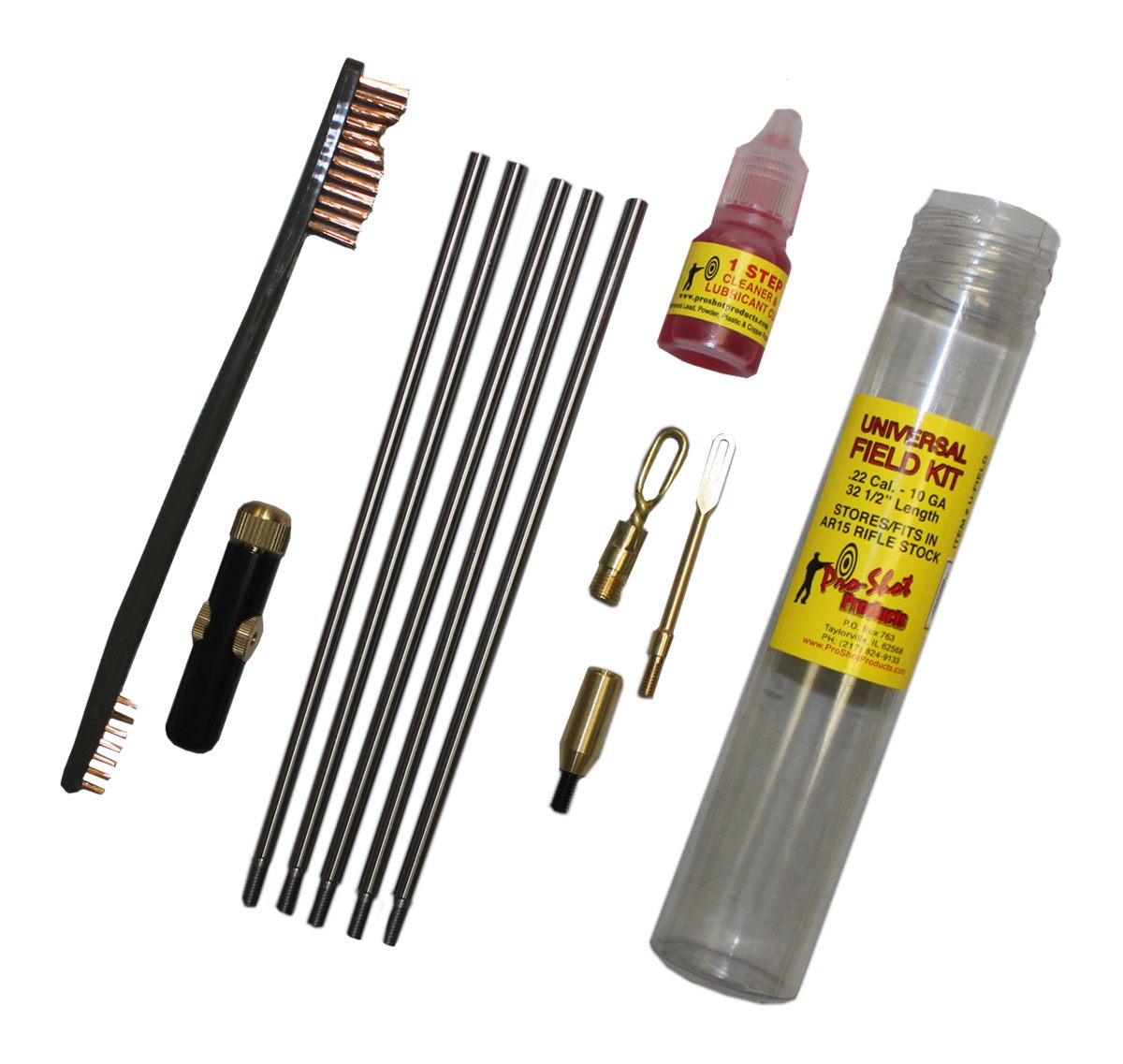 Pro Shot Ufield Universal Field Kit Multi-Caliber Duty Tube w/Screw on Lid