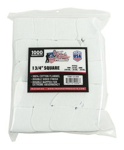 Pro Shot 1 3/4in Square 100% Cotton Patches 1000/ct
