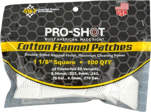 Pro Shot Cleaning Patch Cotton Flannel .22-.270 1 1/8in 100CT view 2