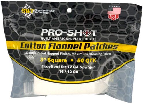 Pro Shot Cleaning Patch Cotton Flannel 12GA-16GA 3in 50CT view 2