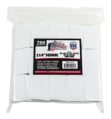 Pro Shot 2 1/4in Square 100% Cotton Patches 750/ct