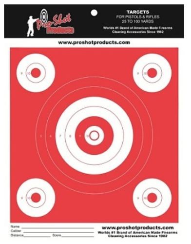 Pro Shot Splatter Target 9inX12in Orange Glow Bullseye 12PK