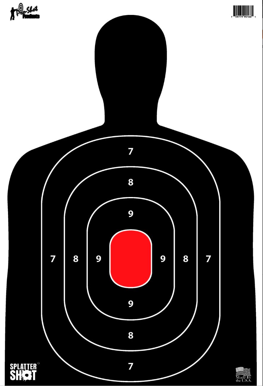 PRO Shot SILH8PK SplatterShot Hanging Heavy Paper 12in x 18in Black/Red 8 P