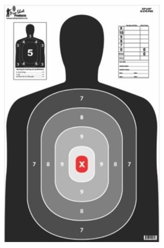 Pro Shot Splatter Target B27 Silhouette 23inX35in 5PK