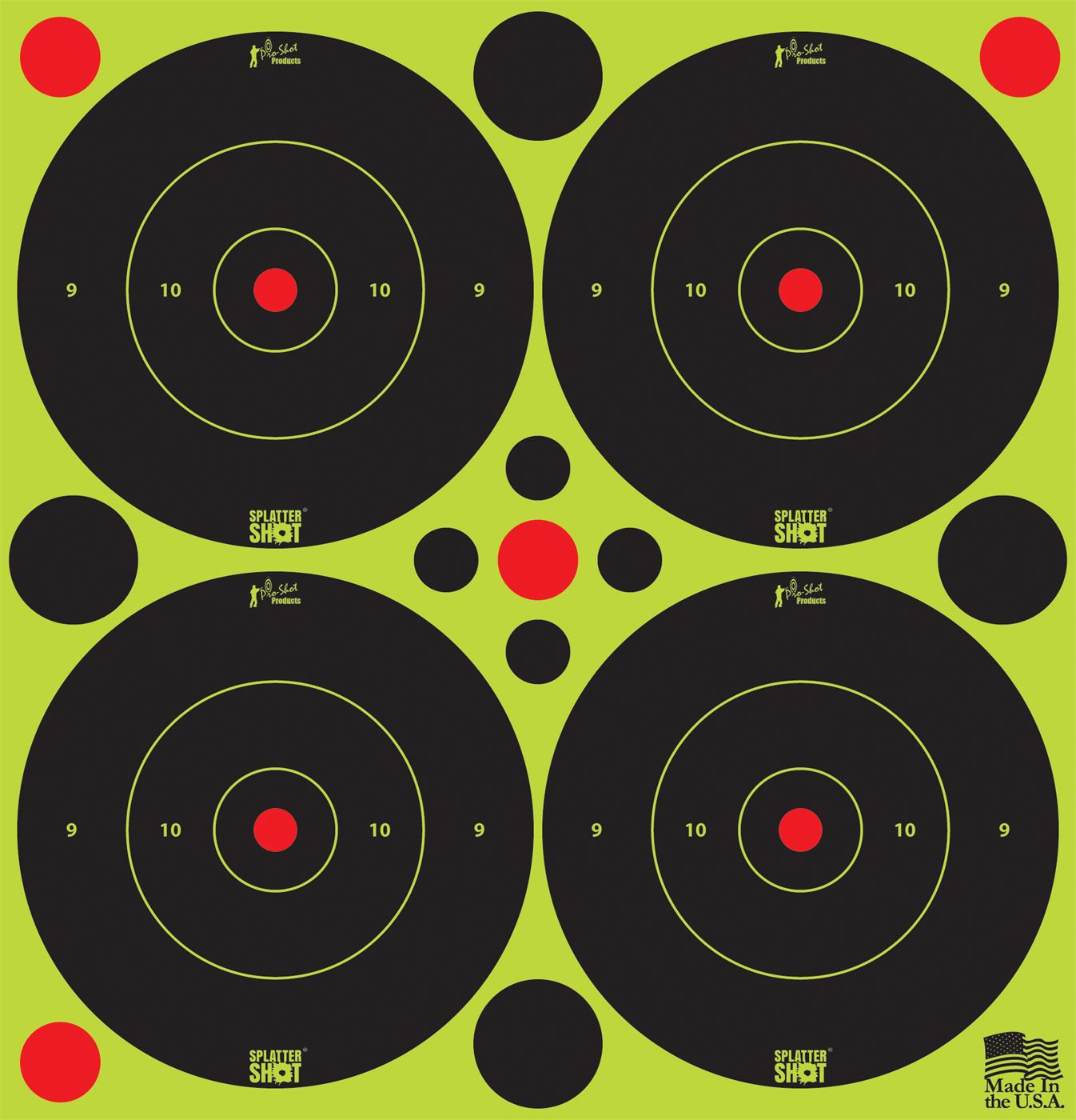 Pro Shot 3BGREEN48 SplatterShot Self-Adhesive Paper Black/Green 3in Bullsey