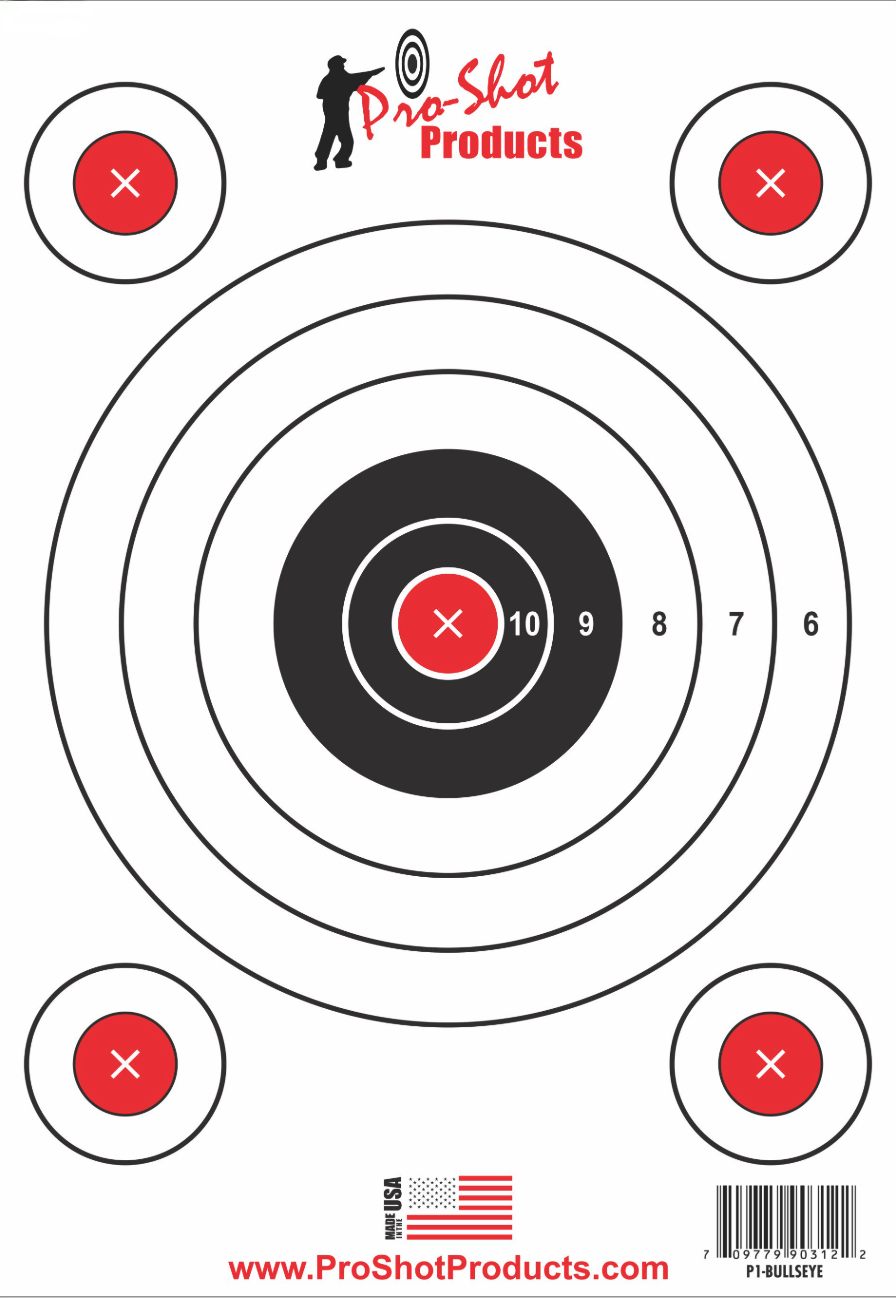 PRO Shot P1BULLSEYE SplatterShot Hanging Heavy Paper 9in x 13in 6 Pack
