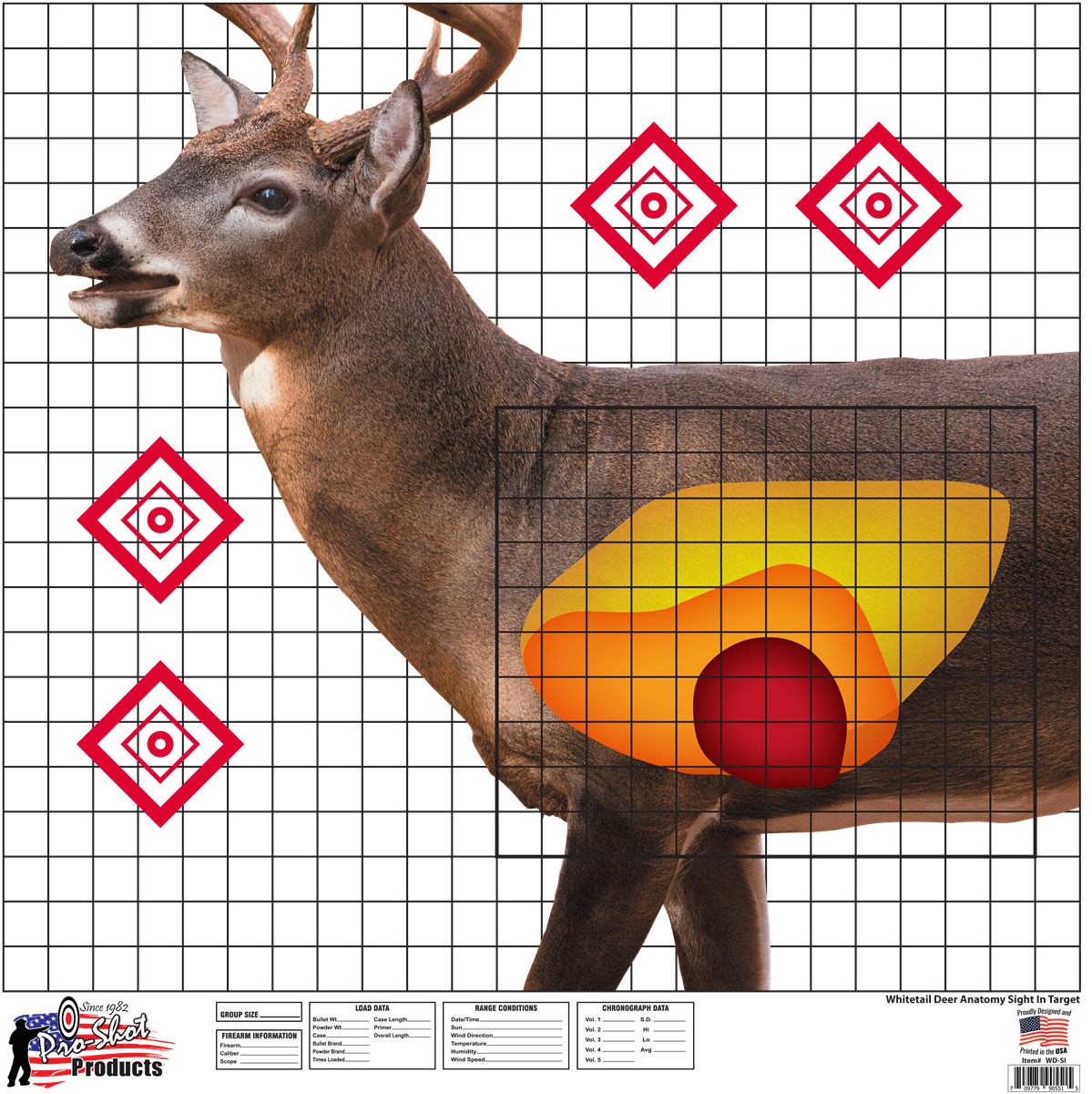 Pro Shot WDSI5PK Whitetail Sight-In Deer Heavy Paper Hanging Universal 25in