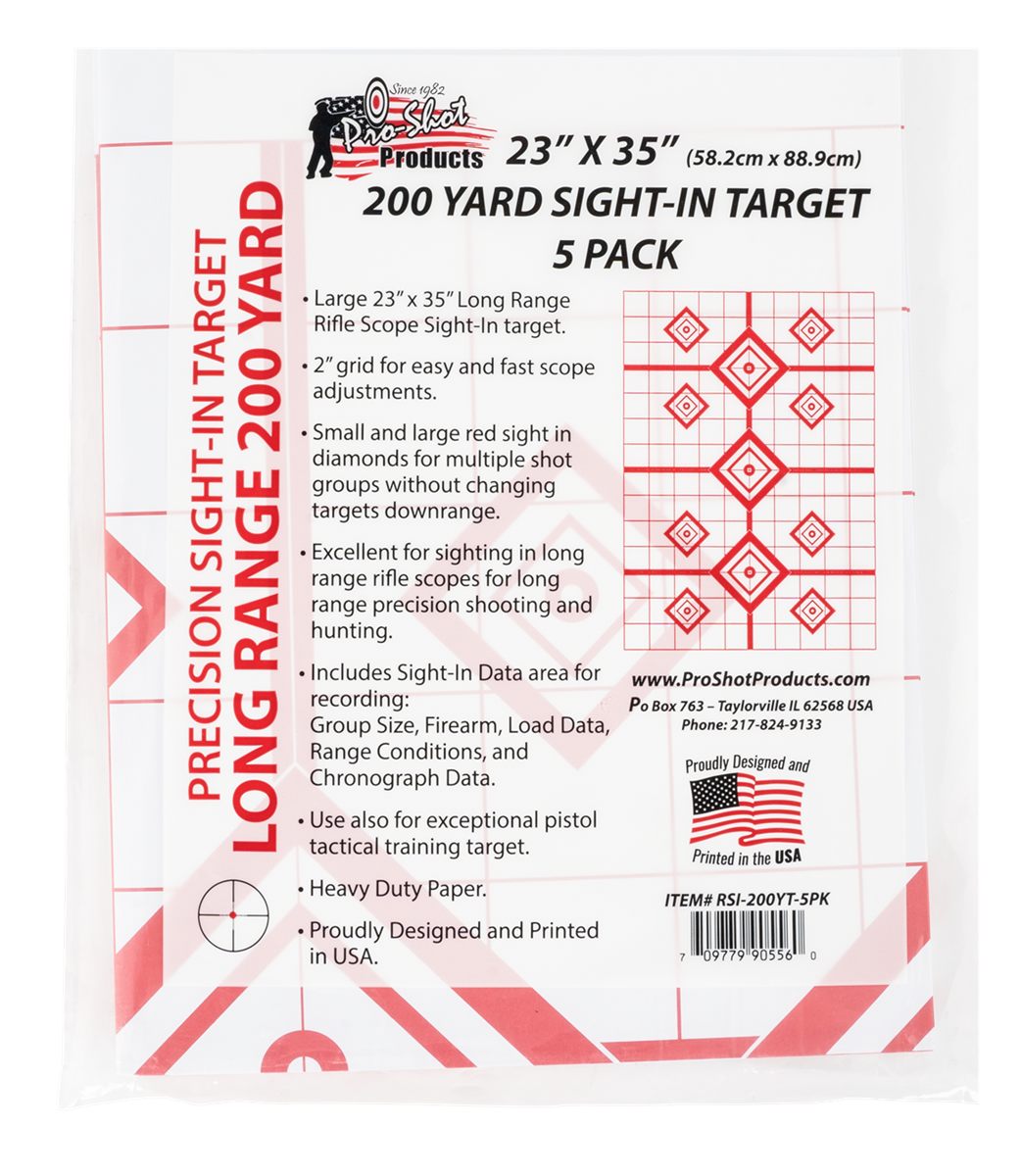 Pro Shot RSI200YT5PK SplatterShot Sight-In Diamond Hanging Heavy Paper 200