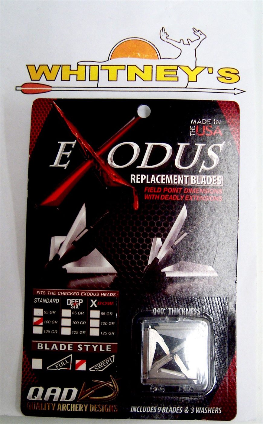 QAD Exodus Replacement Blades for 85/100 Grain Swept Broadheads