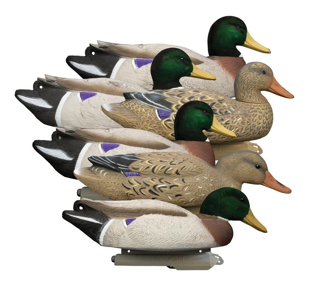Higdon Outdoors Battleship Mallard Flocked Heads 6/ct