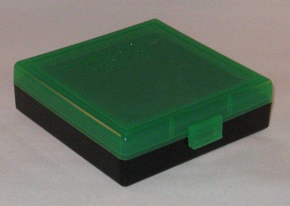 BERRY'S PLASTIC AMMO BOX, GREEN 100 Round 9MM / 380