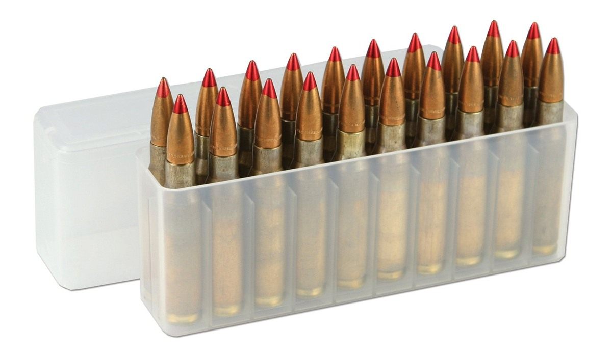 Berry's 20 Round Ammo Box, Clear Plastic Fits .243, .308, 7.62 x 51