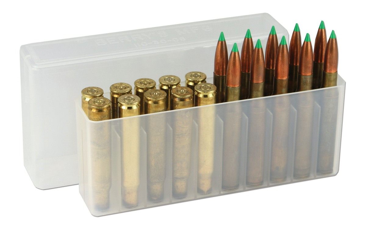 Berry's 20 Round Ammo Box, Clear Plastic Fits 30-06 - .270