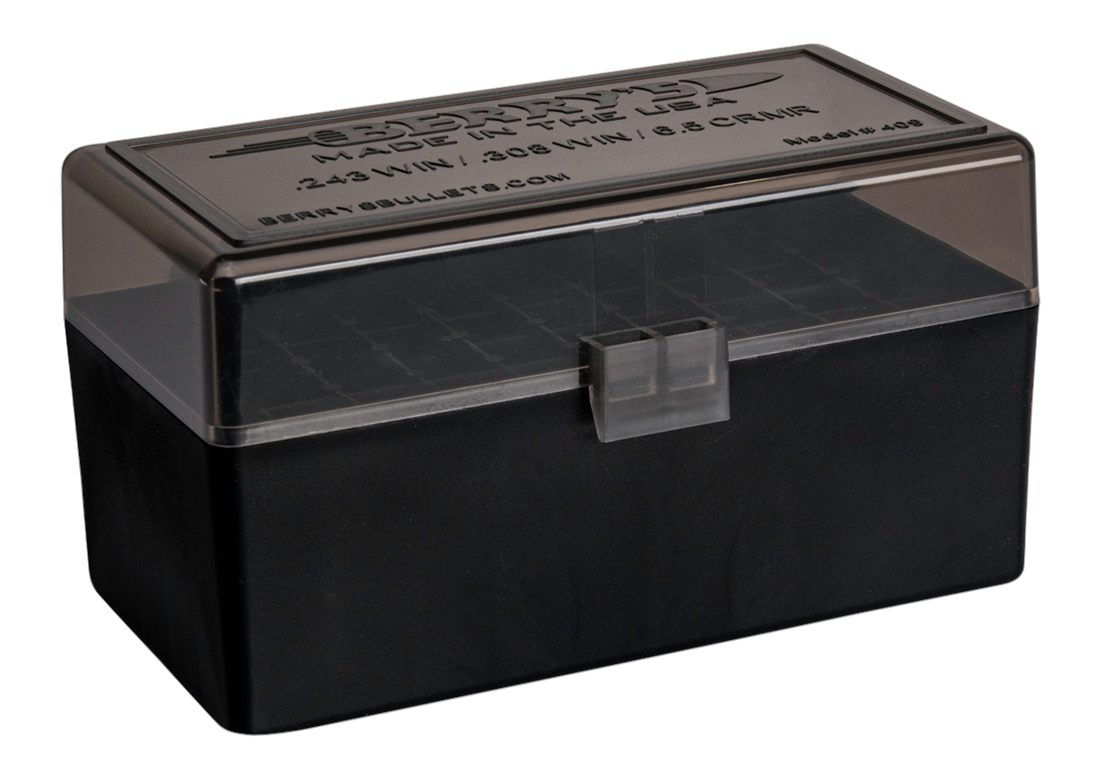 Berrys Manufacturing 46826 Ammo Box 243/308 Win Smoke/Black Polypropylene 5