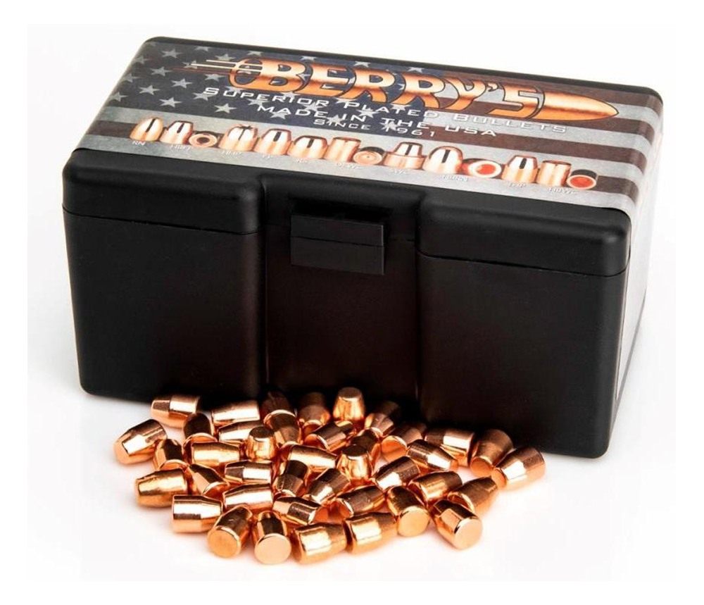 Berry's Superior Plated Pistol Bullets 9mm .356in 124gr FP 1000/ct