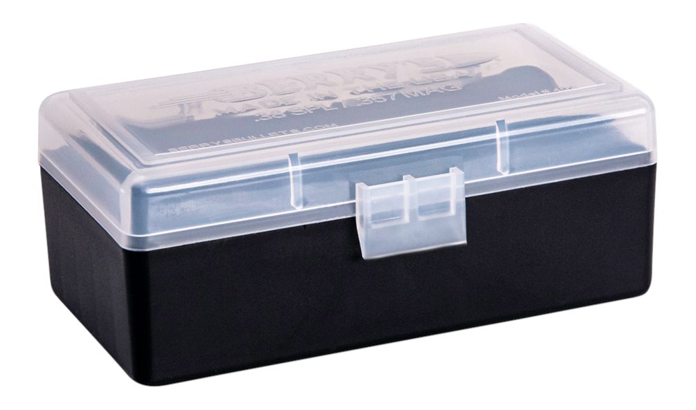 Berry's 61687 Ammo Box 38 Special/357 Mag Clear/Black Polypropylene 50rd