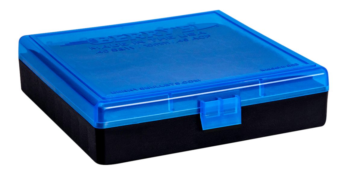 Berrys Manufacturing 67789 Ammo Box 40S W/45ACP Blue/Black Polypropylene 10