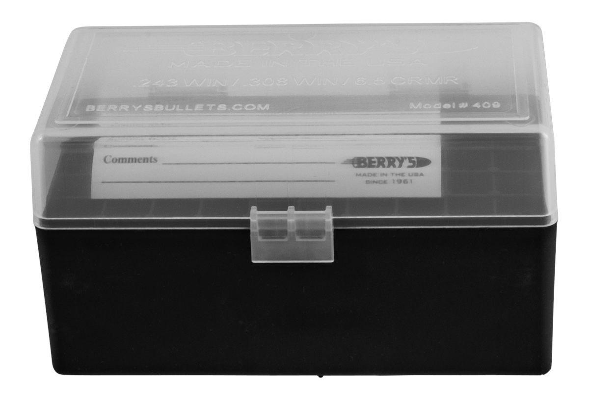 Berry's 79314 Ammo Box 243/308 Win Clear/Black Polypropylene 50rd