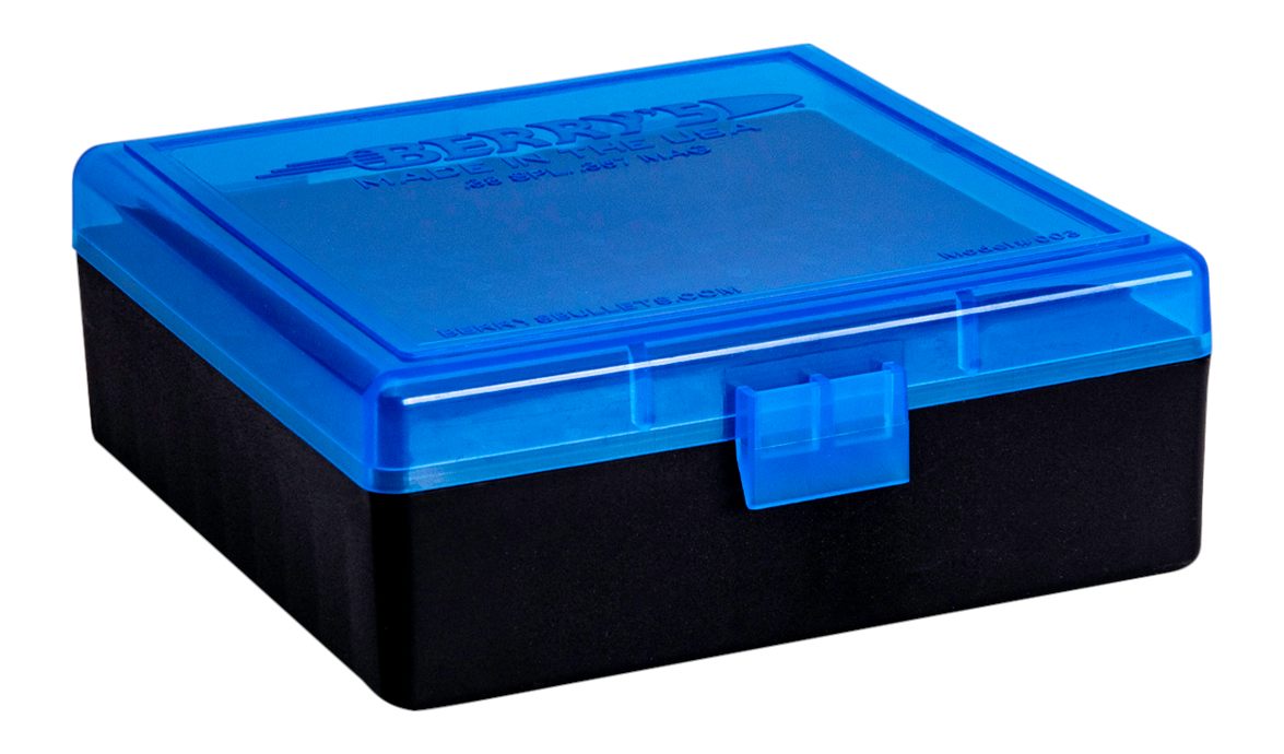 Berry's 95182 Ammo Box 38 Special/357 Mag Blue/Black Polypropylene 100rd