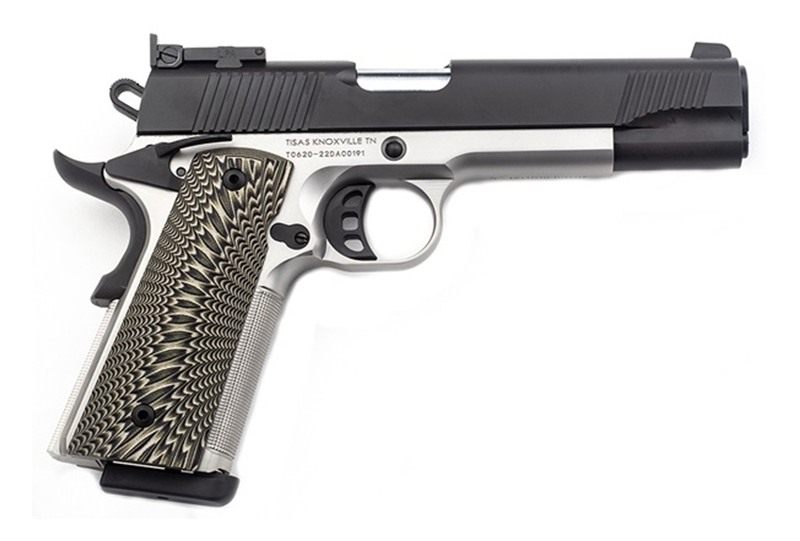Tisas USA 1911 D10 FO 10MM 5in BBL SS/Black 2-8RD Mags