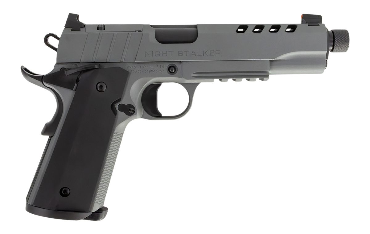 Tisas Arms 10100558 1911 Night Stalker SF 10mm Auto 8+1 5.11in Black Thread