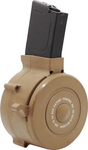 IVER JOHNSON MAGAZINE AR15 223 50RD DRUM TAN POLY