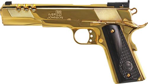 Iver Johnson Eagle XL Ported 45ACP 6in 24K Gold Black Wood view 2