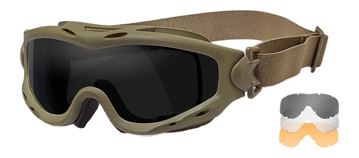 Wiley X SP293T Spear Goggles Smoke Gray/Clear/Light Rust Lens Tan