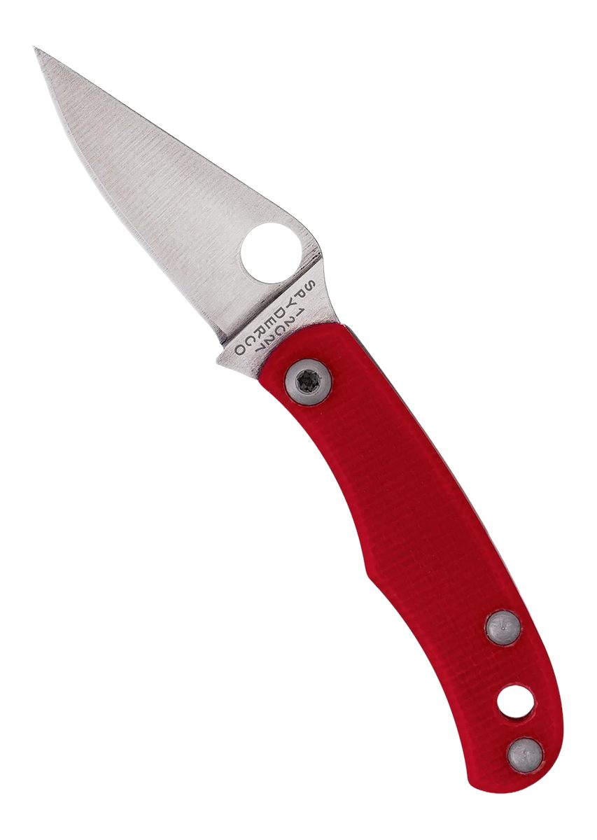 Spyderco C133GRDP Bug 1.27in Satin 12C27 Sandvik SS Blade, Red Textured G10