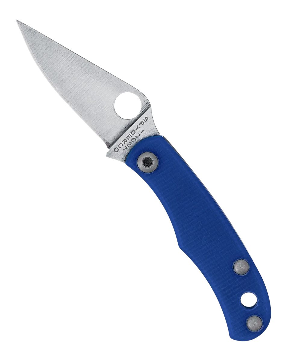 Spyderco C133GBLP Bug 1.27in Satin 12C27 Sandvik SS Blade, Blue Textured G1