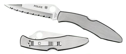 Spyderco C07S Police 4.13in Folding Spear Point Part Serrated VG-10 SS Blad