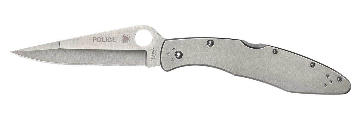 Spyderco C07P Police 4.13in Folding Spear Point Plain VG-10 SS Blade Stainl
