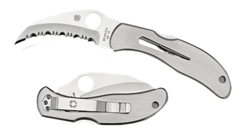 Spyderco C08S Harpy 2.75in Folding Hawkbill Serrated VG-10 SS Blade Stainle