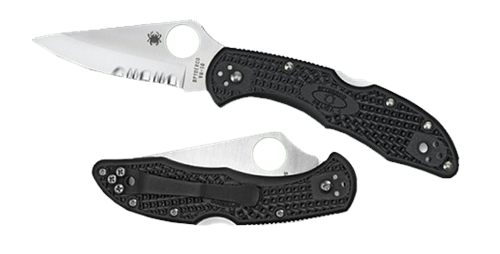 Spyderco C11PSBK Delica 4 2.88in Folding Drop Point Part Serrated VG-10 SS