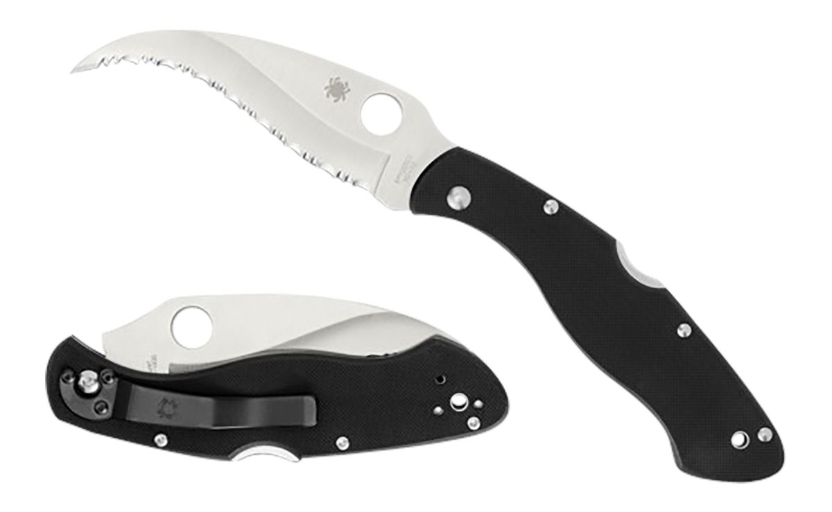 Spyderco C12GS Civilian Clipit 4.09in Folding Serrated Satin VG-10 SS Blade