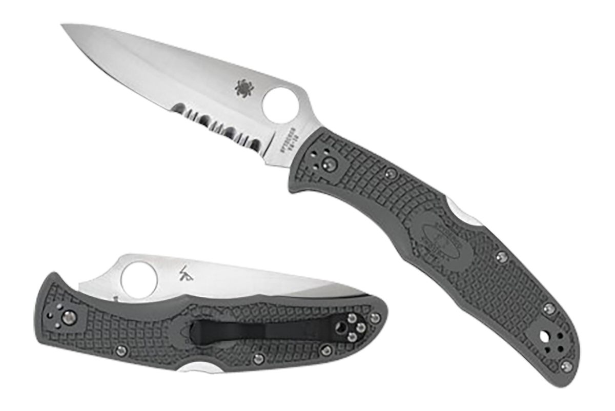 Spyderco C10PSFG Endura 4 Lightweight 3.75in Folding Part Serrated Satin VG