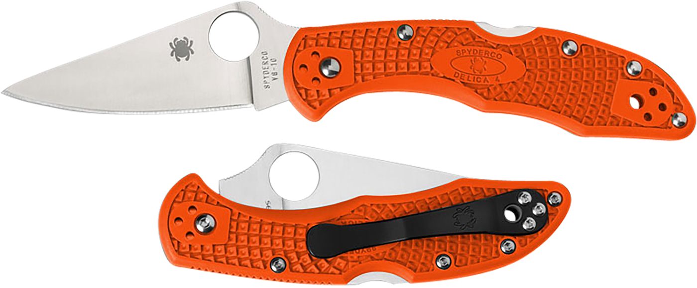 Spyderco C11FPOR Delica 4 Lightweight 2.88in Folding Plain Satin VG-10 SS B