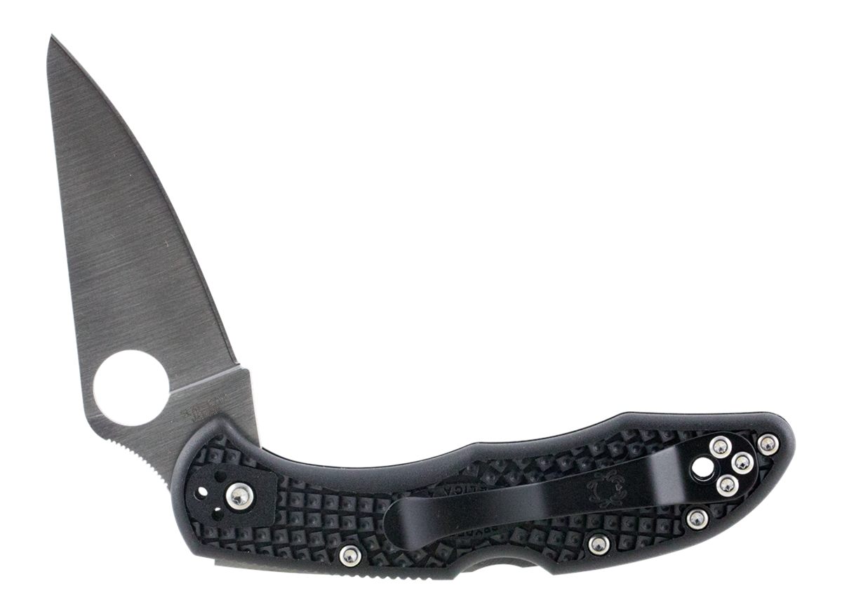 Spyderco C11FPBK Delica Folder 2.875in VG-10 Flat Ground Plain Edge Fibergl