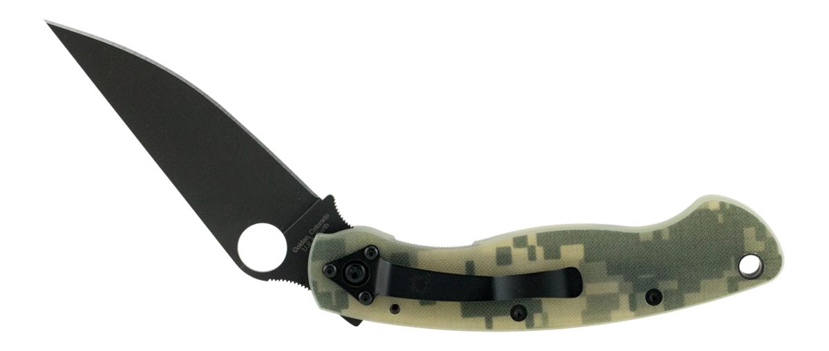 Spyderco C36GPCMOBK Military 4in Folding Modified Clip Point Plain Black DL