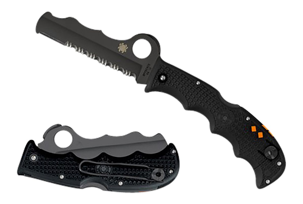Spyderco C79PSBBK Assist Lightweight 3.69in Folding Part Serrated Black DLC