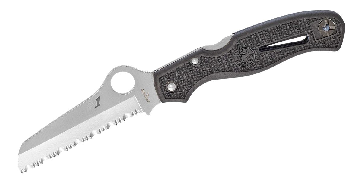 Spyderco C89SBK Atlantic Salt 3.69in Folding Sheepsfoot Serrated H1 Steel B