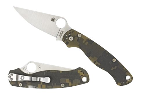 Spyderco C81GPCMOBK2 Para Military 2 3.44in Folding Drop Point Plain Black