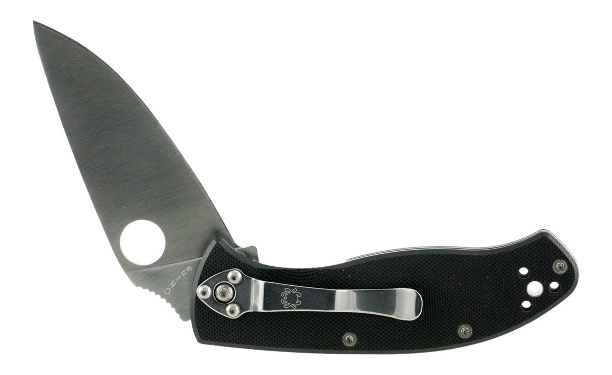 Spyderco C122GP Tenacious 3.39in Folding Drop Point Plain 8 Cr13 MoV SS Bla