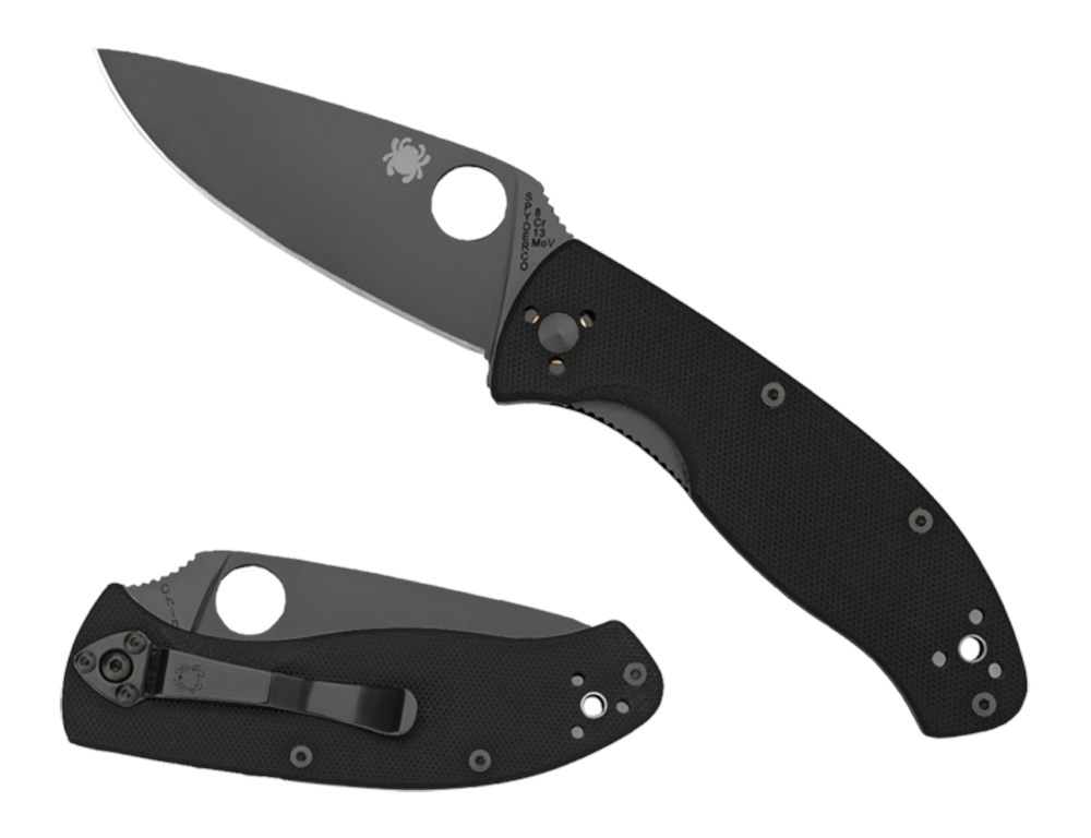 Spyderco C122GBBKPS Tenacious 3.39in Folding Drop Point Part Serrated Black