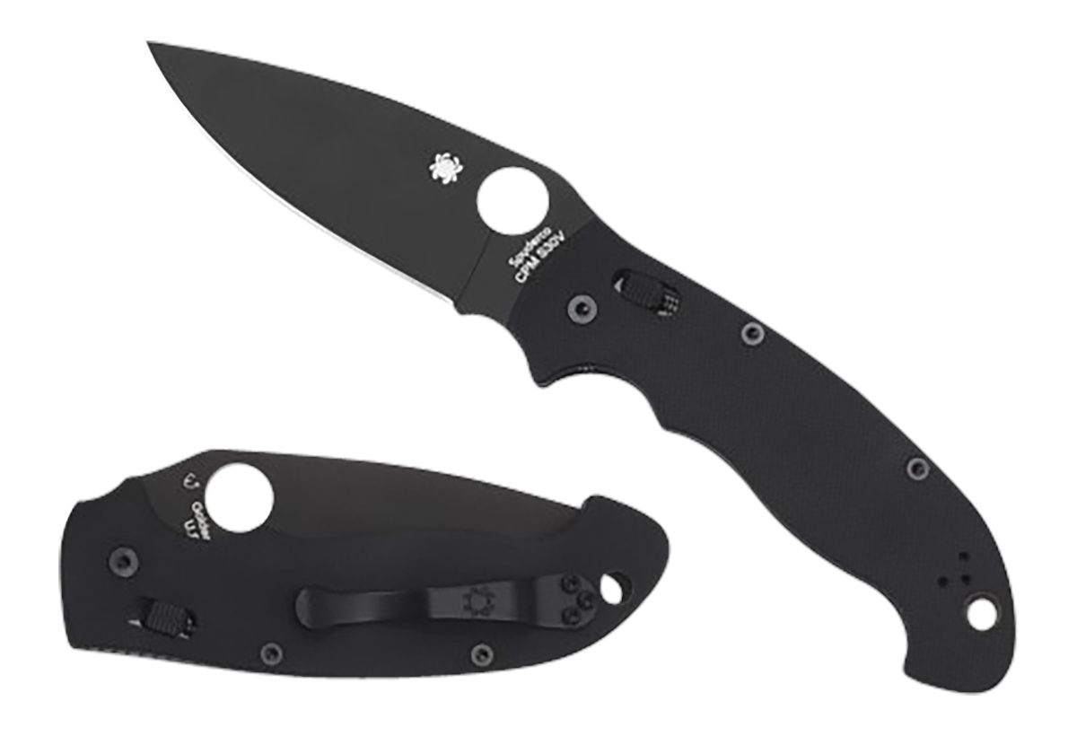 Spyderco C95GPBBK2 Manix 2 XL 3.85in Folding Plain Black DLC CPM S30V SS Bl